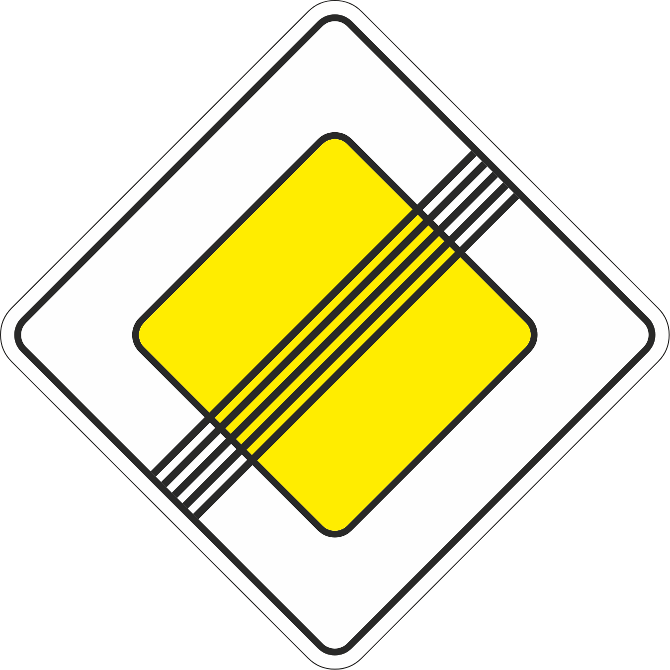 Дорожный знак 2.2. Конец главной дороги – фото